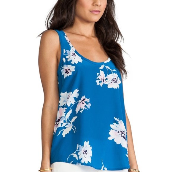Joie Tops - Joie Blue Floral Silk Tank AnnaBeth Tossed Bouquet